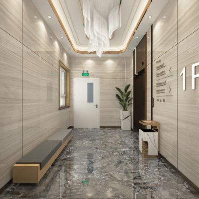 现代办公电梯间
