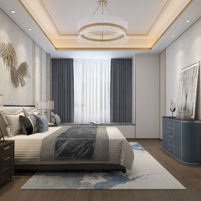 简欧式样板房一卧室