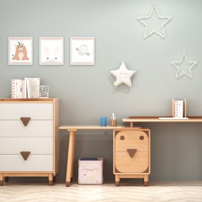 北欧儿童书桌书柜