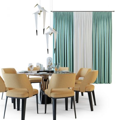现代餐桌椅组合
