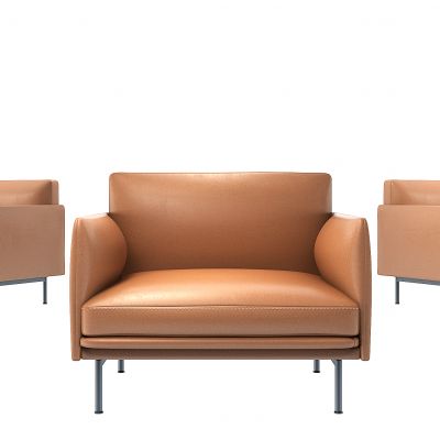 现代单人皮质皮革单人沙发