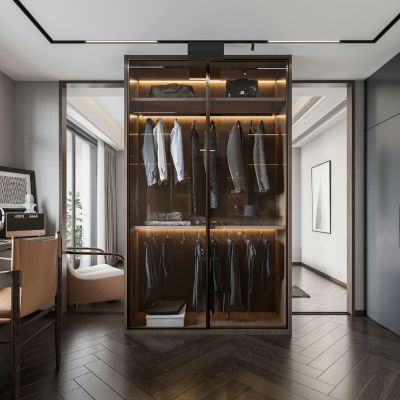 现代卧室衣帽间