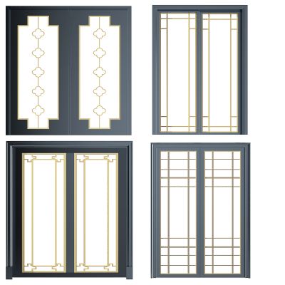 新中式玻璃推拉门