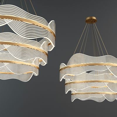 现代新中式云纹水晶吊灯