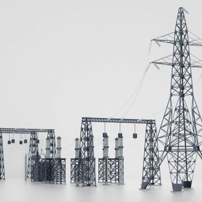 现代高压输电线