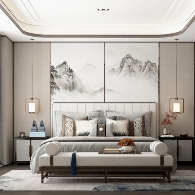 新中式样板间卧室