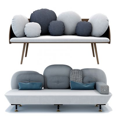 现代休闲异形双人沙发