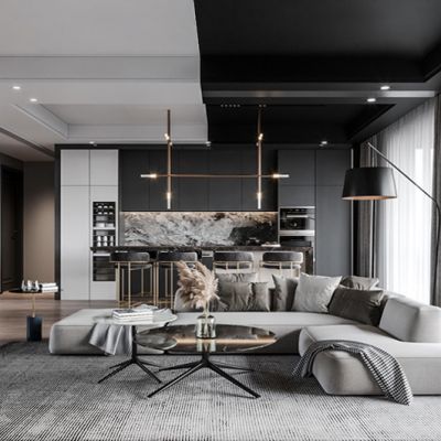 现代高级灰客餐厅