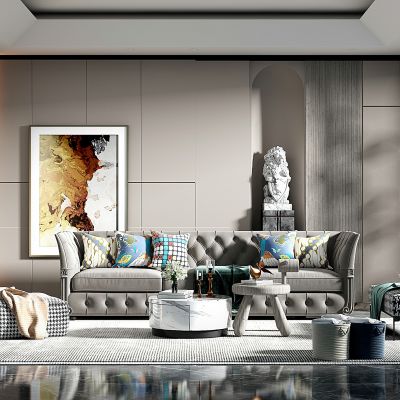 简欧式布艺沙发组合