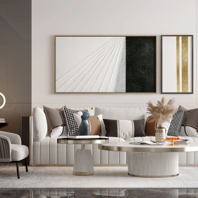 现代轻奢沙发茶几组合