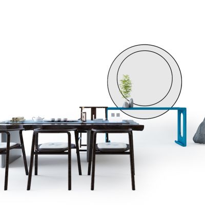 现代中式书桌玄关柜