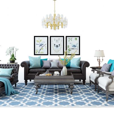 欧式沙发组合玄关柜