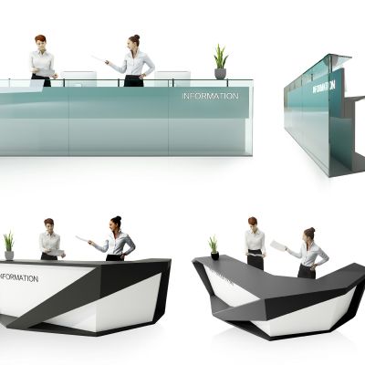 现代简约办公前台接待台