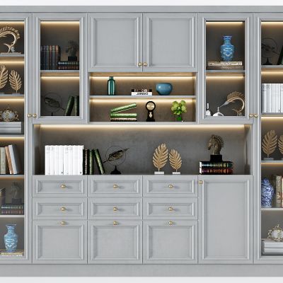 欧式美式简美装饰书柜