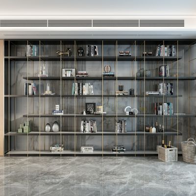 现代轻奢金属书架