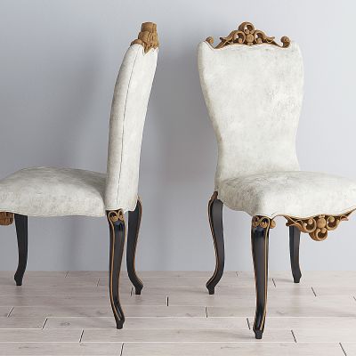 新古典欧式法式古典雕花布艺单椅