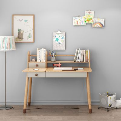 北欧原木儿童书桌