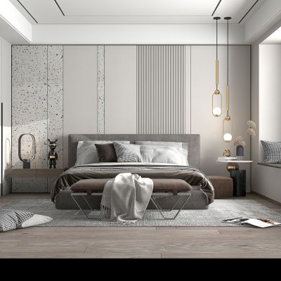 现代卧室双人床