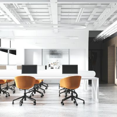 现代开敞办公工位