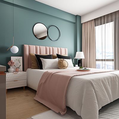 现代简欧卧室床边柜女孩房