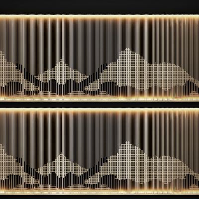 新中式山脉造型格栅