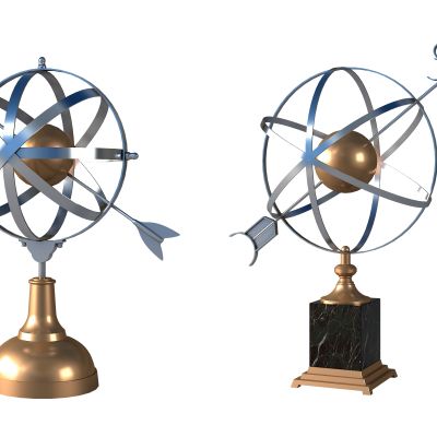 工业风箭射球雕塑摆件饰品