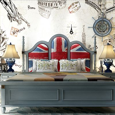 地中海欧式田园双人床卧室船桨鸟笼组合