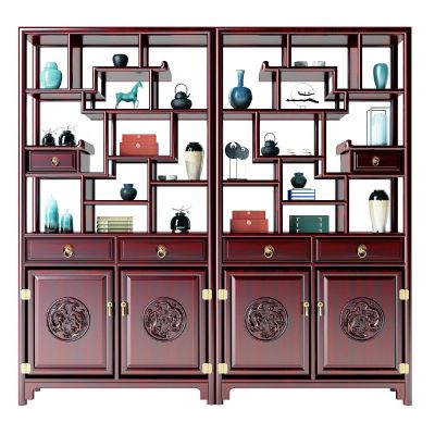 中式古典红木博古架