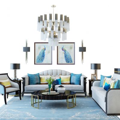 简欧沙发组合电视柜