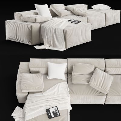 现代多人转角沙发