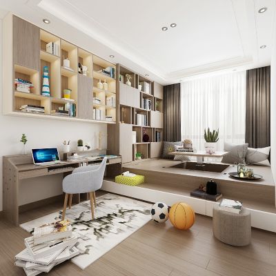 现代榻榻米书房