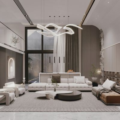 现代地下室会客厅