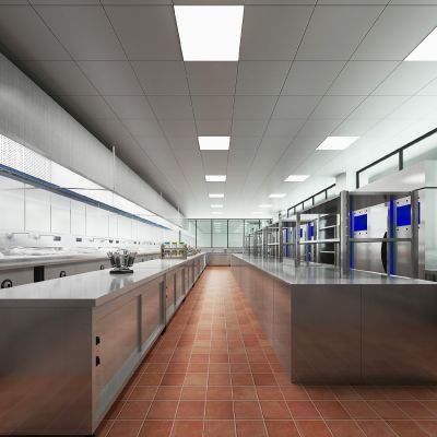 现代酒店中央厨房后厨