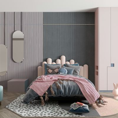 北欧布艺儿童床