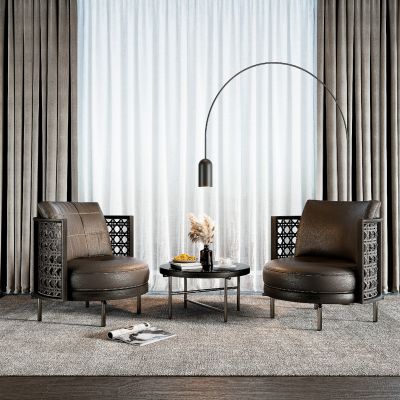 现代米洛提单椅茶几组合