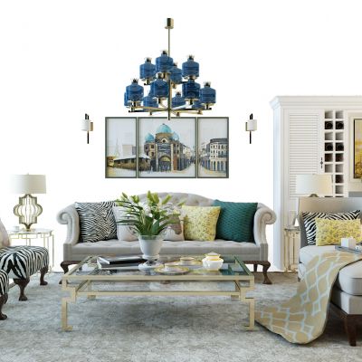 简欧沙发组合酒柜