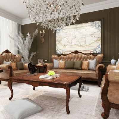 美式客厅沙发茶几欧式沙发