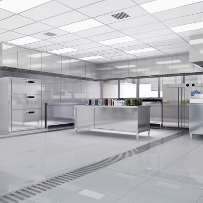 现代酒店中央厨房后厨