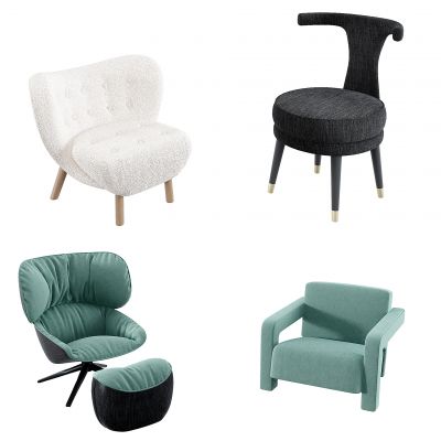 现代布艺休闲椅