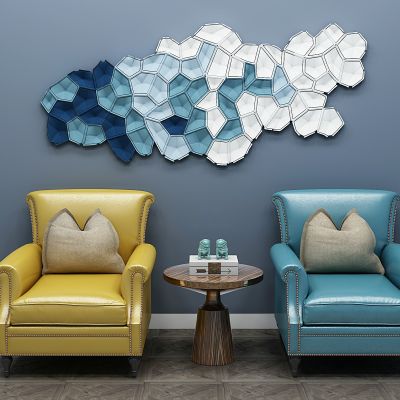 美式欧式皮革休闲沙发组