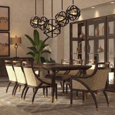 美式实木餐桌椅