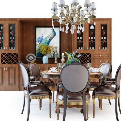 欧式餐桌椅组合