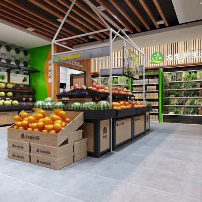 现代生鲜水果蔬菜超市货架