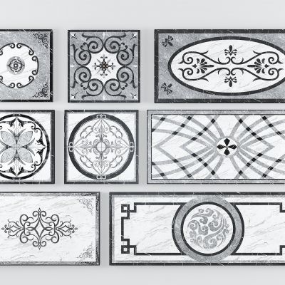 新中式欧式大理石地面拼花