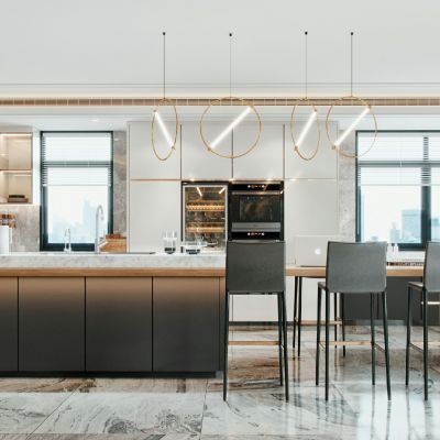 现代轻奢开敞开发厨房