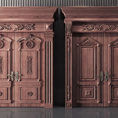 欧式古典雕花双开大门