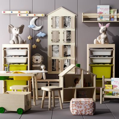 北欧儿童柜儿童桌椅