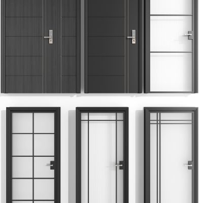 现代防盗门单开玻璃门