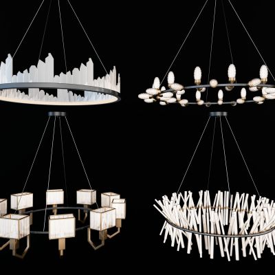 现代新中式水晶环形吊灯