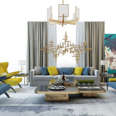 现代沙发组合电视柜